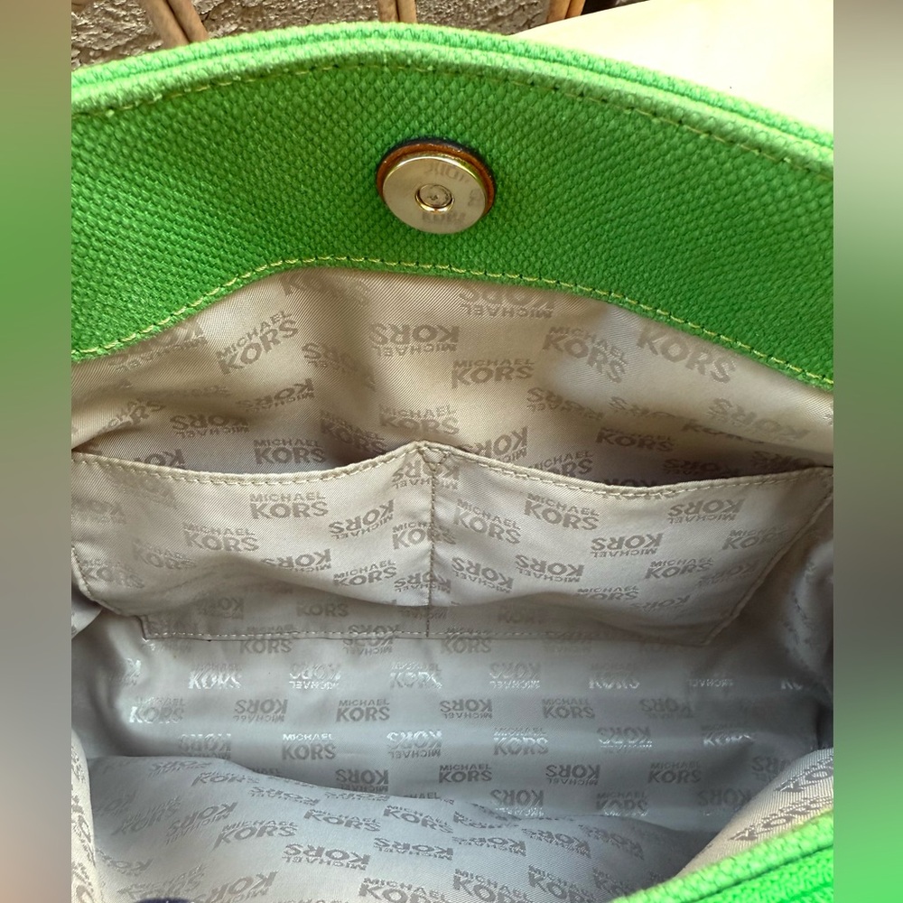 MICHAEL KORS 💚 Green Hamilton Handbag - Picture 14 of 16